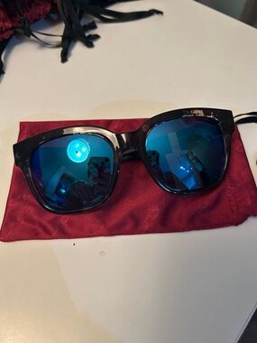 Suncloud- Blue Mirrored Lens Tortoiseshell Sunglasses